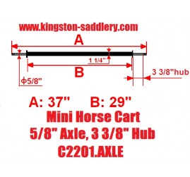 Mini Size Horse Cart Axle 5/8" Axle, 3 3/8" Hub